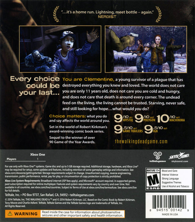 The Walking Dead: Season Two - (XB1) Xbox One [Pre-Owned] Video Games Telltale Games   