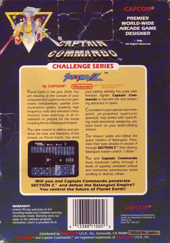Section-Z - (NES) Nintendo Entertainment System [Pre-Owned] Video Games Capcom   