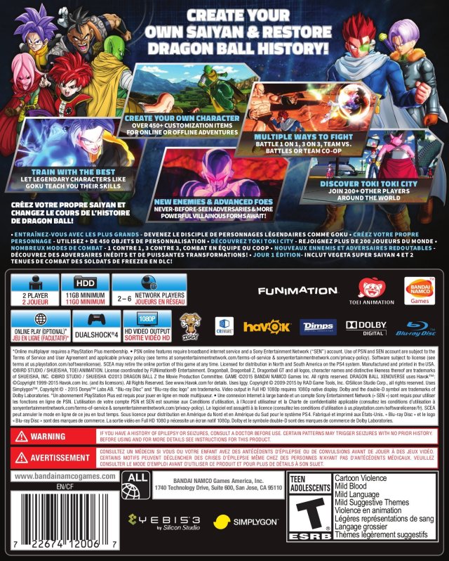 Dragon Ball: Xenoverse - (PS4) PlayStation 4 [Pre-Owned] Video Games Bandai Namco Games   