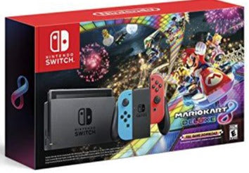 Nintendo Switch w/ Neon Blue & Neon Red Joy-Con + Mario Kart 8 Deluxe (Full Game Download) - Nintendo Switch Consoles Nintendo   