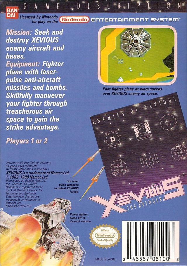 Xevious - (NES) Nintendo Entertainment System [Pre-Owned] Video Games Bandai   