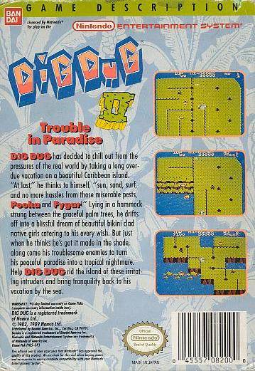 Dig Dug II: Trouble In Paradise - (NES) Nintendo Entertainment System [Pre-Owned] Video Games Bandai   