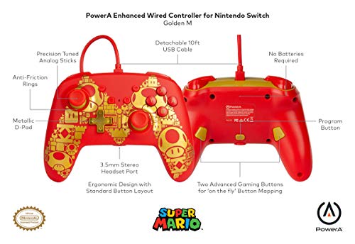 PowerA Enhanced Wired Controller (Golden Mario) - (NSW) Nintendo Switch Accessories PowerA   