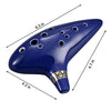 Ocarina 12-Hole Alto C Ceramic Piccolo, Musical Instrument with Display Stand Music Book Neck-Strap Bag Toys LIEKE   