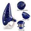 Ocarina 12-Hole Alto C Ceramic Piccolo, Musical Instrument with Display Stand Music Book Neck-Strap Bag Toys LIEKE   
