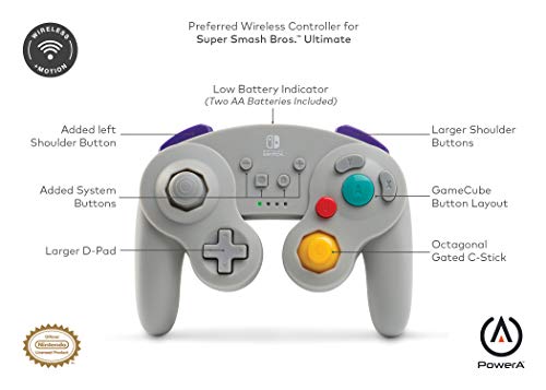 PowerA Wireless Controller (GameCube Style Grey) - (NSW) Nintendo Swit ...