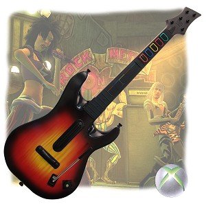 Xbox 360 Wireless Guitar Hero 5 Guitar Controller (Red White) - Xbox 360 [Pre-Owned] Accessories Activision