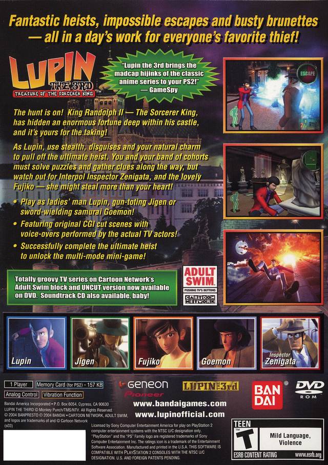 Lupin the 3rd: Treasure of the Sorcerer King - (PS2) PlayStation 2 [Pre-Owned] Video Games Bandai   