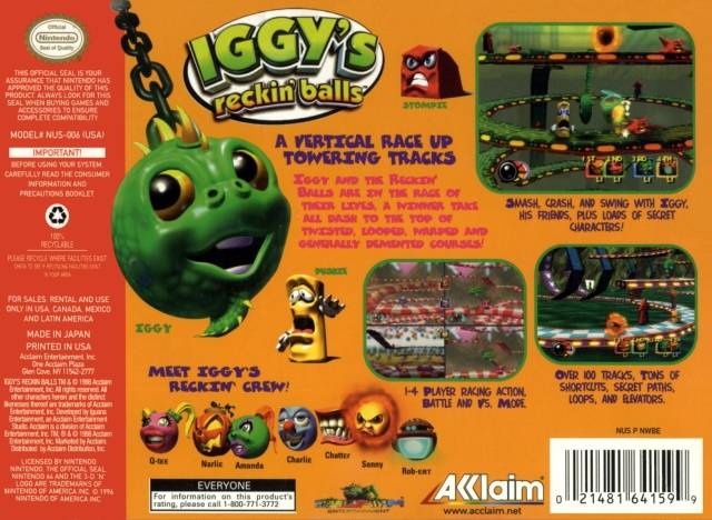 Iggy's Reckin' Balls - (N64) Nintendo 64 [Pre-Owned] Video Games Acclaim   