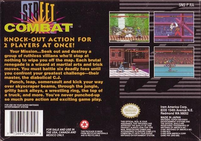 Street Combat - (SNES) Super Nintendo [Pre-Owned] Video Games Irem   