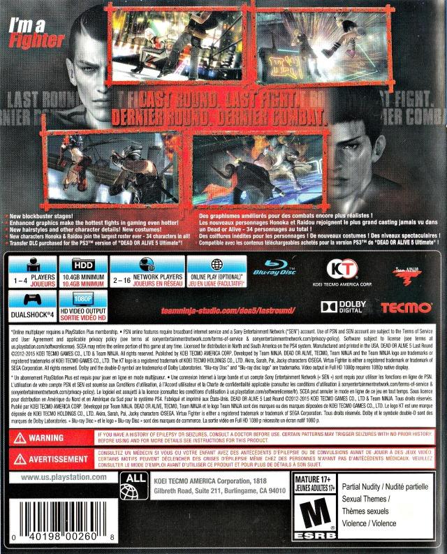 Dead or Alive 5: Last Round - (PS4) PlayStation 4 [Pre-Owned] Video Games Koei Tecmo Games   