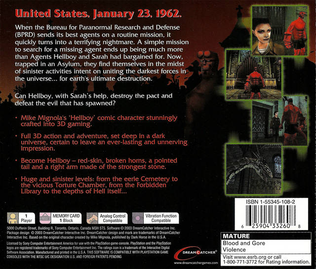 Hellboy: Asylum Seeker - (PS1) PlayStation 1 [Pre-Owned] Video Games DreamCatcher Interactive   