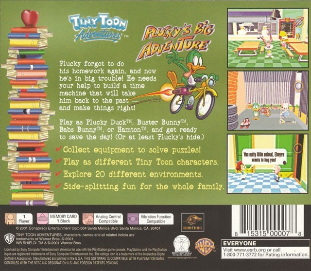 Tiny Toon Adventures: Plucky's Big Adventure - (PS1) PlayStation 1 [Pre-Owned] Video Games Conspiracy Entertainment   