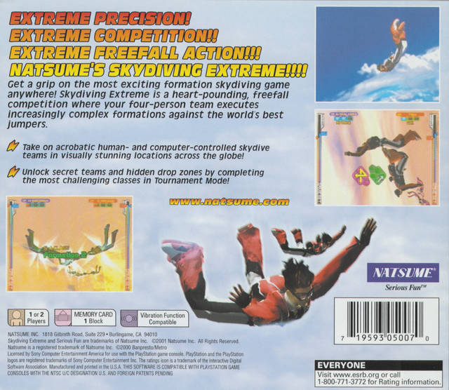 Skydiving Extreme - (PS1) PlayStation 1 [Pre-Owned] Video Games Natsume   