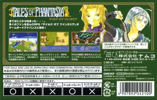 Tales of Phantasia - (GBA) Game Boy Advance (Japanese Import) [Pre-Owned] Video Games Namco   