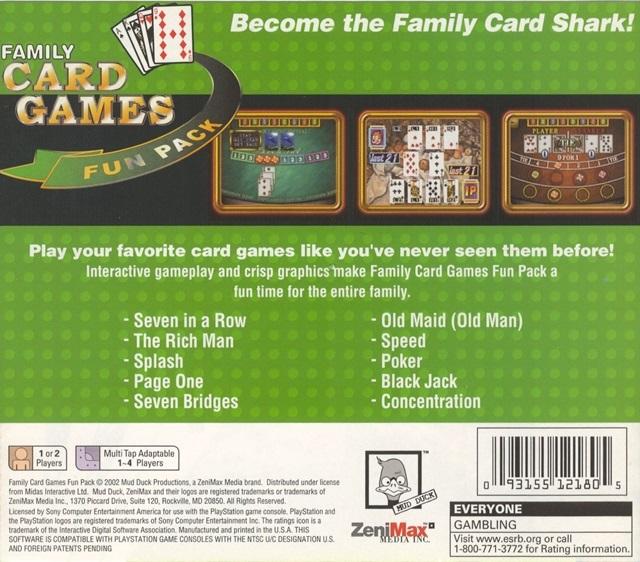 Family Card Games Fun Pack - (PS1) PlayStation 1 Video Games Mud Duck Productions   