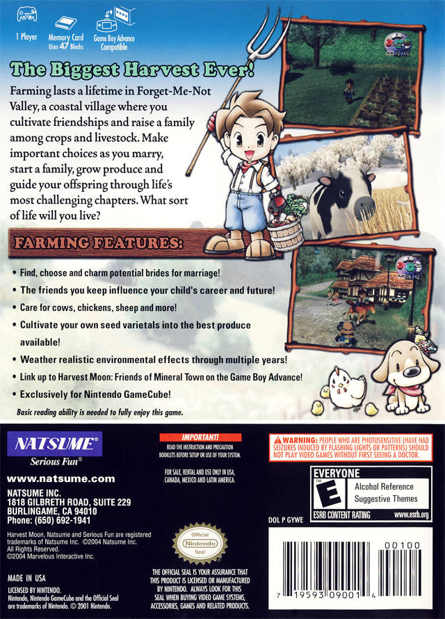 Harvest Moon: A Wonderful Life - (GC) GameCube [Pre-Owned] Video Games Natsume   