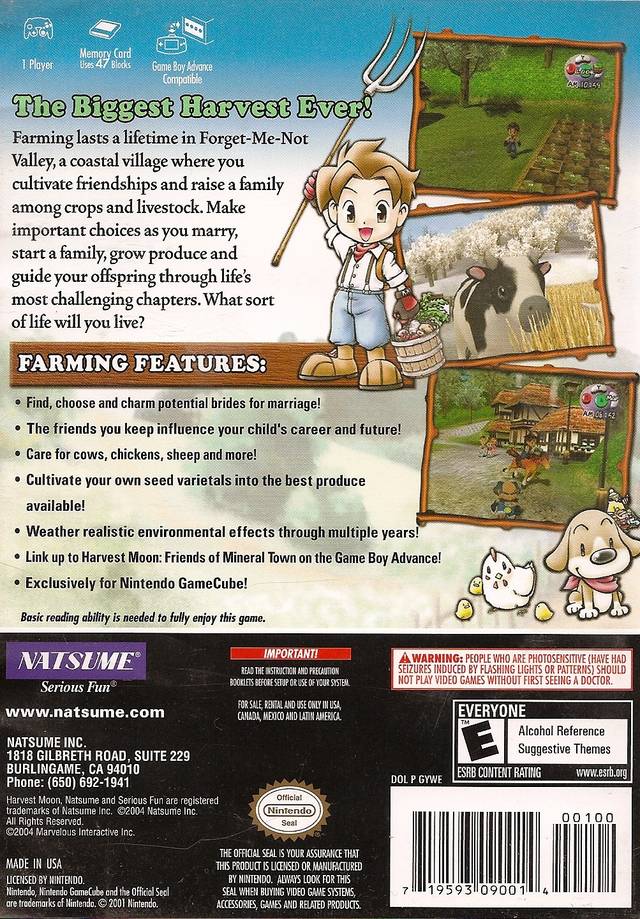 Harvest Moon: A Wonderful Life (Player's Choice) - (GC) GameCube [Pre-Owned] Video Games Natsume   