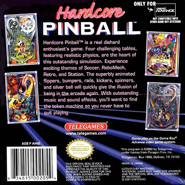 Hardcore Pinball - (GBA) Game Boy Advance [Pre-Owned] Video Games Telegames   