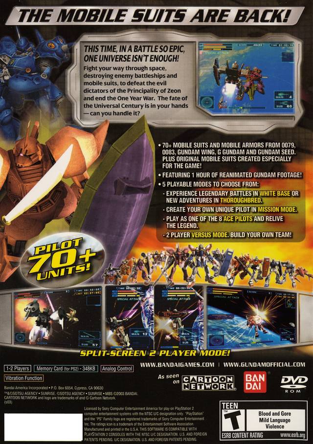 Mobile Suit Gundam: Encounters in Space - PlayStation 2 Video Games Bandai   