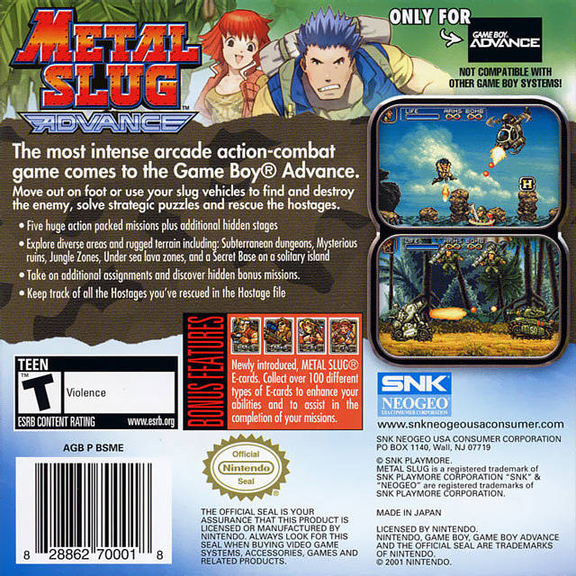 Metal Slug Advance - (GBA) Game Boy Advance [Pre-Owned] Video Games SNK Playmore   