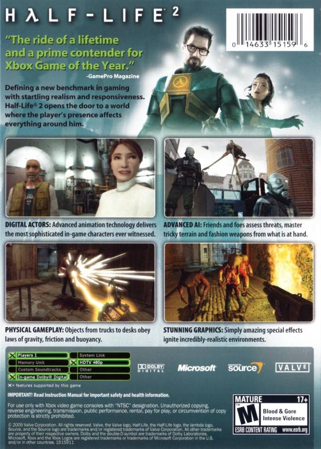 Half-Life 2 - (XB) Xbox [Pre-Owned] Video Games Electronic Arts   