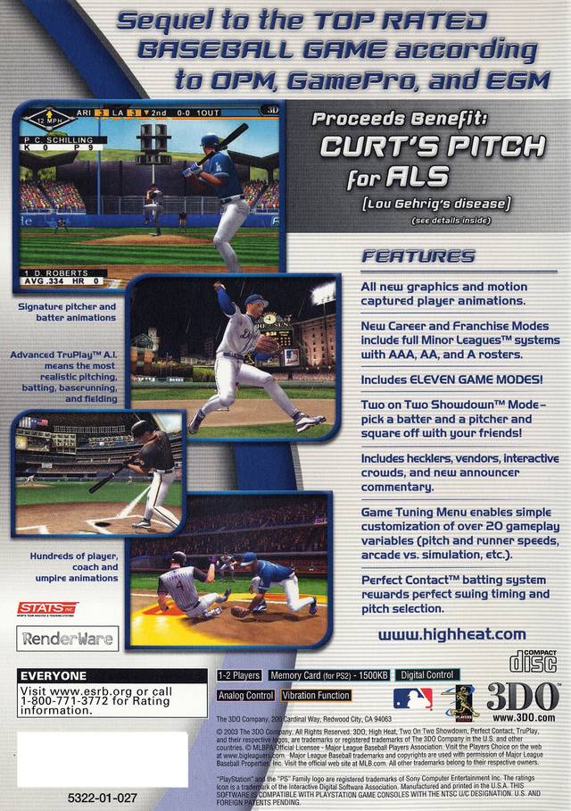 High Heat Major League Baseball 2004 - (PS2) PlayStation 2 [Pre-Owned] Video Games 3DO   