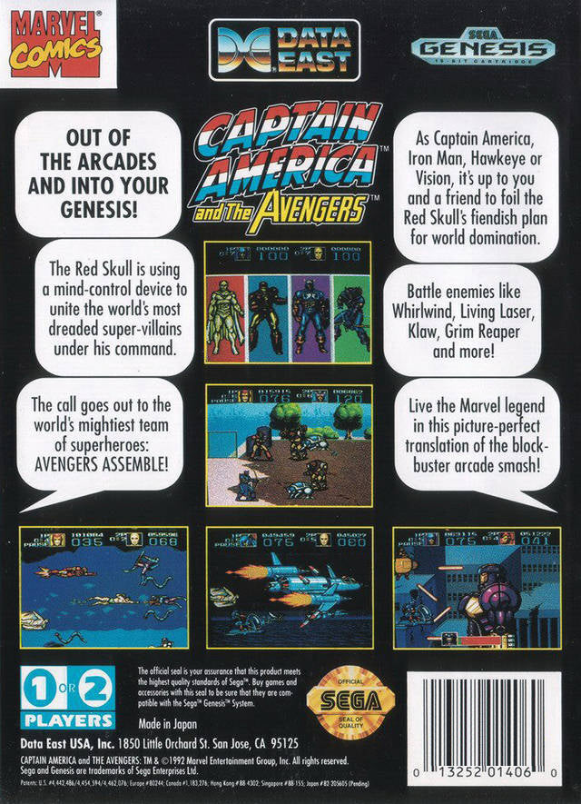 Captain America and the Avengers - SEGA Genesis [Pre-Owned] Video Games Data East   