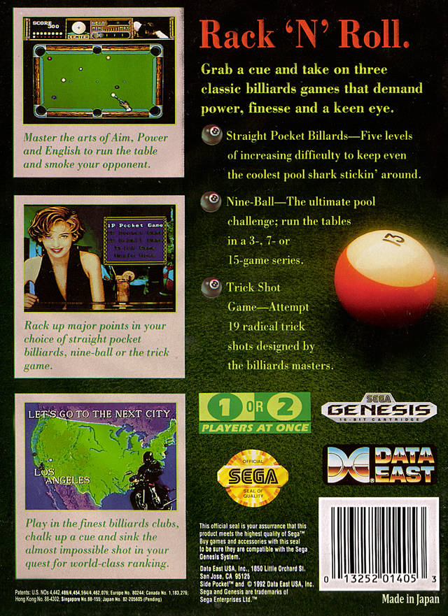 Side Pocket - (SG) SEGA Genesis [Pre-Owned] Video Games Data East   
