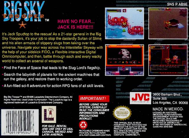 Big Sky Trooper - (SNES) Super Nintendo [Pre-Owned] Video Games JVC Musical Industries, Inc.   