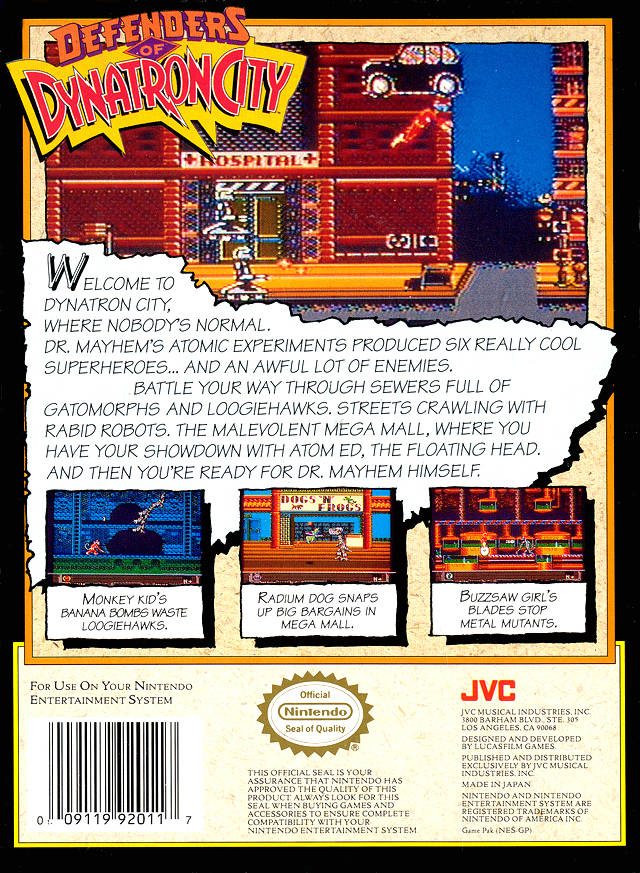 Defenders of Dynatron City - (NES) Nintendo Entertainment System [Pre-Owned] Video Games JVC Musical Industries, Inc.   