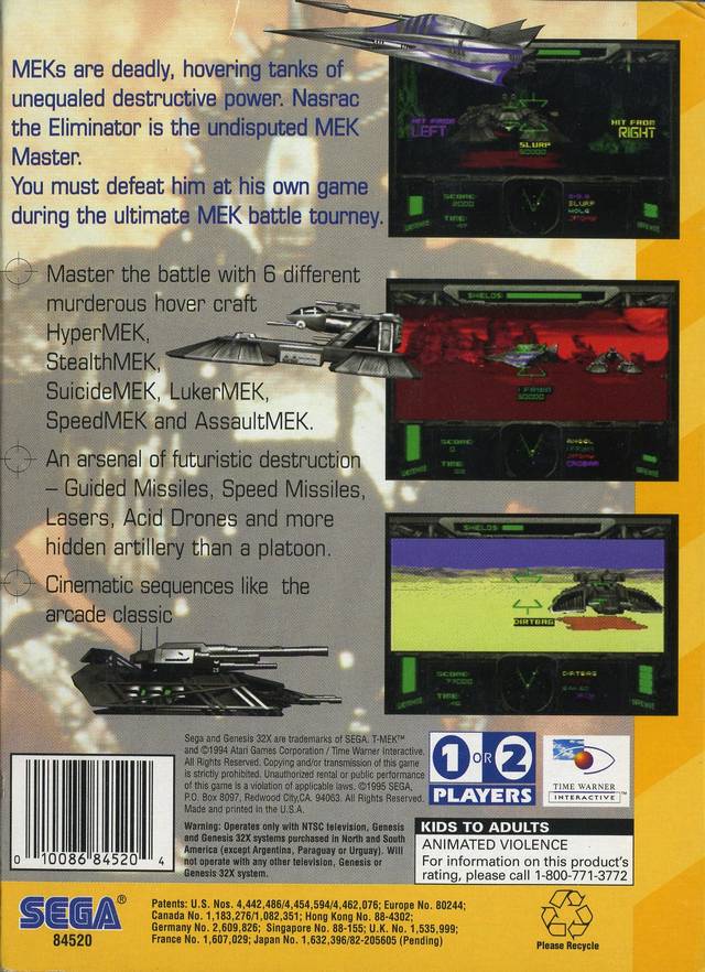 T-Mek - SEGA 32X [Pre-Owned] Video Games Time Warner Interactive   