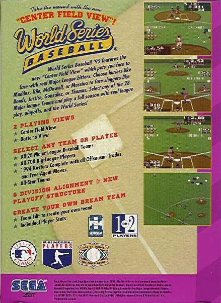 World Series Baseball '95 - SEGA GameGear [Pre-Owned] Video Games Sega   
