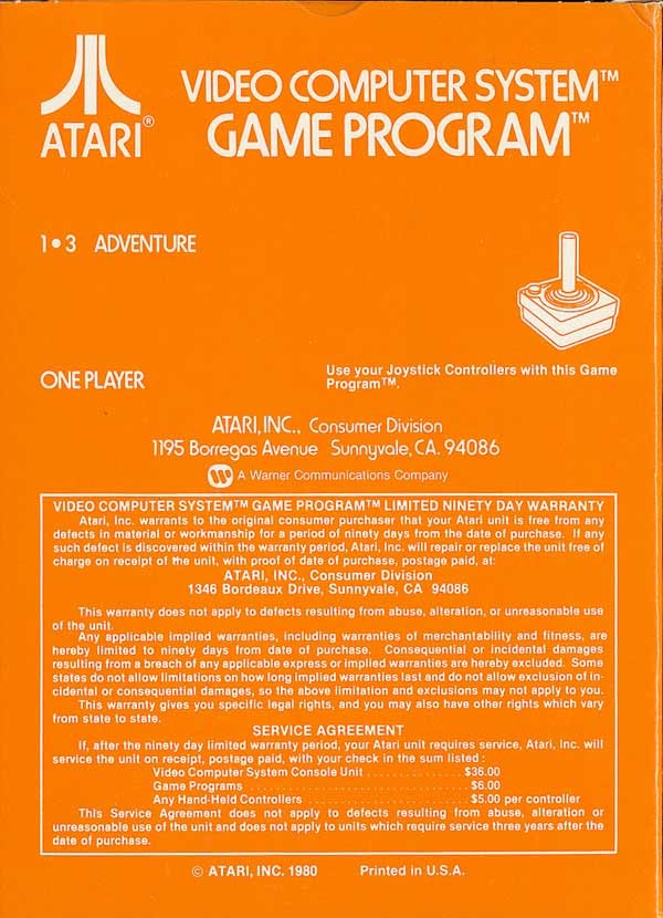 Adventure (Sears Tele-Games) - Atari 2600 [Pre-Owned] Video Games Sears   