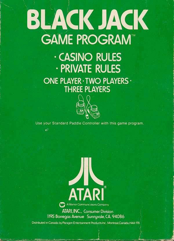 Blackjack - Atari 2600 [Pre-Owned] Video Games Atari Inc.   