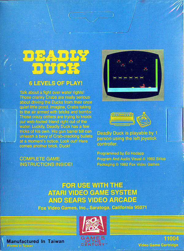 Deadly Duck - Atari 2600 [Pre-Owned] Video Games 20th Century Fox Video Games   