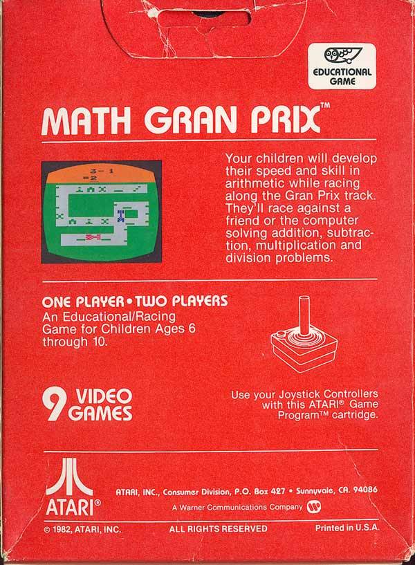 Math Gran Prix - Atari 2600 [Pre-Owned] Video Games Atari Inc.   