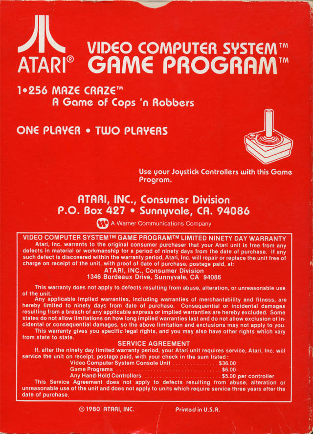 Maze Craze: A Game of Cops 'n Robbers - Atari 2600 [Pre-Owned] Video Games Atari Inc.   
