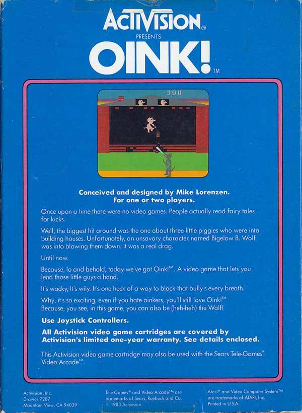 Oink! - Atari 2600 [Pre-Owned] Video Games Activision   