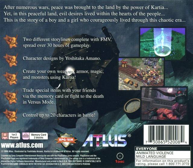 Kartia: The Word of Fate - (PS1) PlayStation 1 [Pre-Owned] Video Games Atlus   