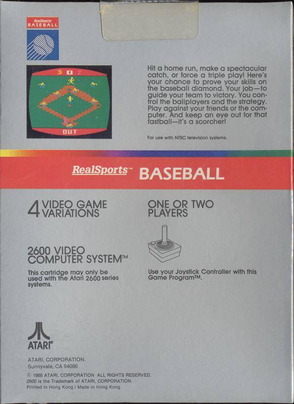 RealSports Baseball - Atari 2600 [Pre-Owned] Video Games Atari Inc.   