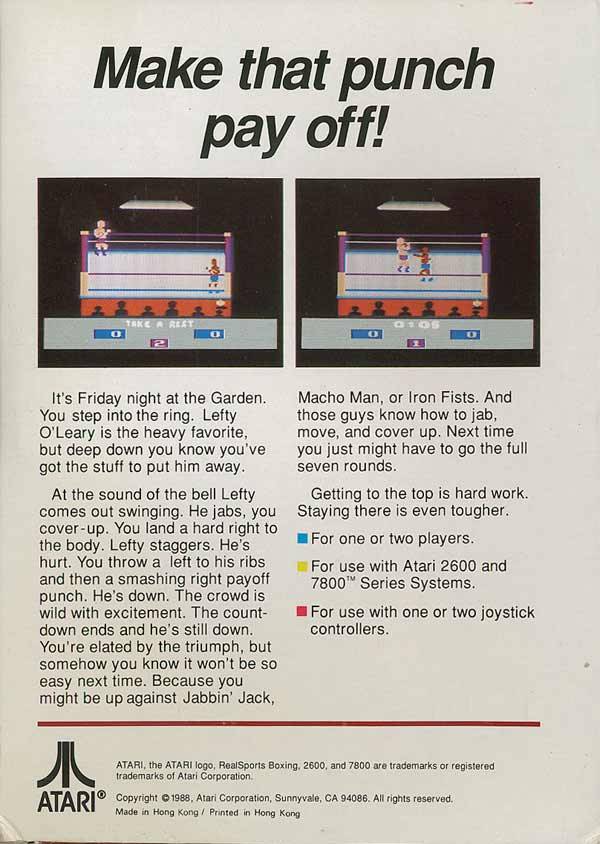 RealSports Boxing - Atari 2600 [Pre-Owned] Video Games Atari Inc.   