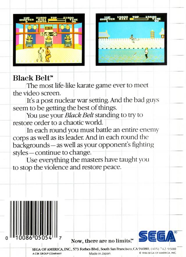 Black Belt Sega Master System (Ms) Pal-euro (Complete - Box Damage Black Belt Sega Master System (Ms) Pal-euro (Complete - Box Damage
