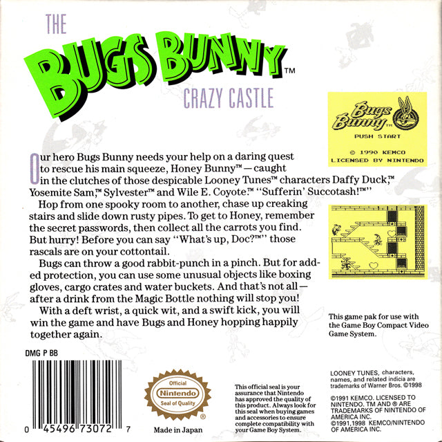 The Bugs Bunny Crazy Castle (Player's Choice) - (GB) Game Boy [Pre-Owned] Video Games Kemco   