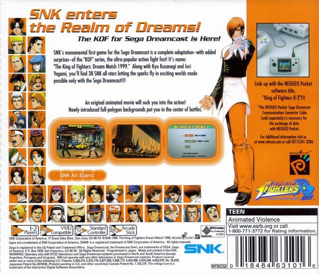 The King of Fighters: Dream Match 1999 - (DC) SEGA Dreamcast  [Pre-Owned] Video Games SNK   