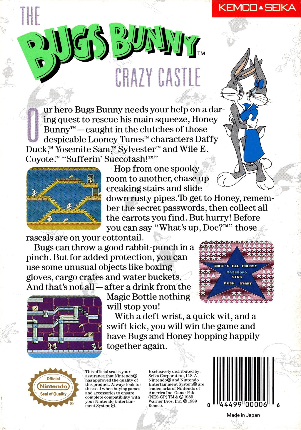 The Bugs Bunny Crazy Castle - (NES) Nintendo Entertainment System [Pre-Owned] Video Games Kemco   