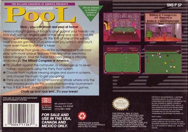 Championship Pool - (SNES) Super Nintendo [Pre-Owned] Video Games Mindscape   