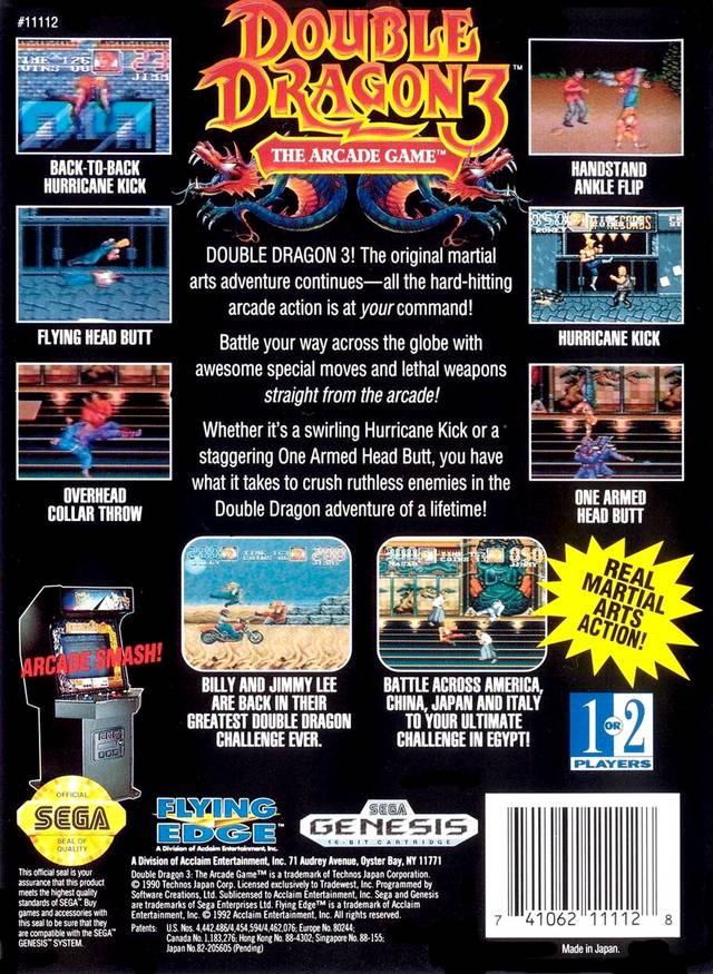 Double Dragon 3: The Arcade Game - (SG) SEGA Genesis [Pre-Owned] Video Games Flying Edge   