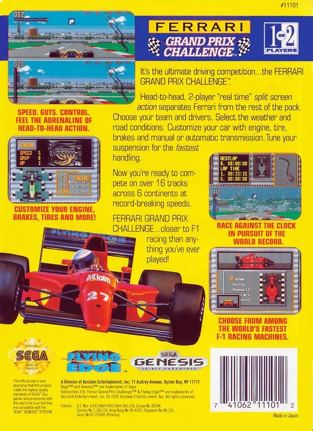Ferrari Grand Prix Challenge - (SG) SEGA Genesis [Pre-Owned] Video Games Flying Edge   