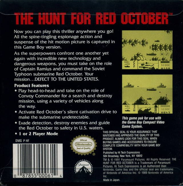 The Hunt for Red October - (GB) Game Boy [Pre-Owned] Video Games Hi-Tech   